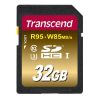 Thẻ nhớ SD card 32 GB Transcend SDHC UHS-I Speed Class 3 (U3) cards MLC Flash (R95, W85MB/s)