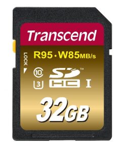 Thẻ nhớ SD card 32 GB Transcend SDHC UHS-I Speed Class 3 (U3) cards MLC Flash (R95, W85MB/s)