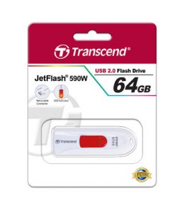 Transcend's JetFlash®590 USB 2.0 Type A connectors Flash Drive 64 GB White Trắng