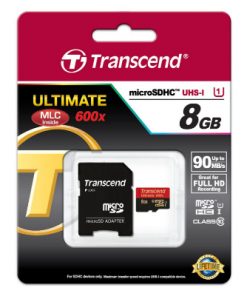 Thẻ nhớ microSD 8 GB Transcend's microSDHC Class 10 UHS-I 600x (Ultimate) kèm adapter