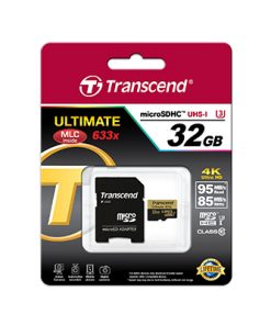 Thẻ nhớ microSD 32 GB Transcend's microSDHC Class 10 UHS-I 633x kèm adapter