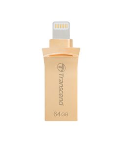 USB OTG 64 GB Mobile Storage for iOS Devices Transcend's JetDrive™ Go 500 Gold Lightning & USB 3.1 Gen 1 Type A connectors flash drive