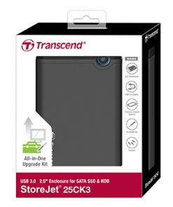 Transcend's 2.5” SSD/HDD Enclosure Kit USB 3.1 StoreJet® 25CK3