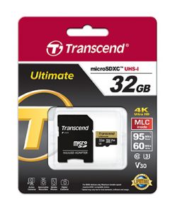 Thẻ nhớ microSD 32 GB Transcend's microSDHC UHS-I U3M (Ultimate) kèm adapter