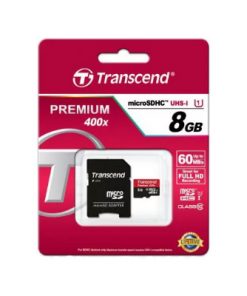 Thẻ nhớ microSD 8 GB Transcend's microSDHC Class 10 UHS-I 400x (Premium) kèm adapter