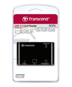Đầu đọc thẻ nhớ USB 2.0 Transcend RDP8K Card Reader đen black