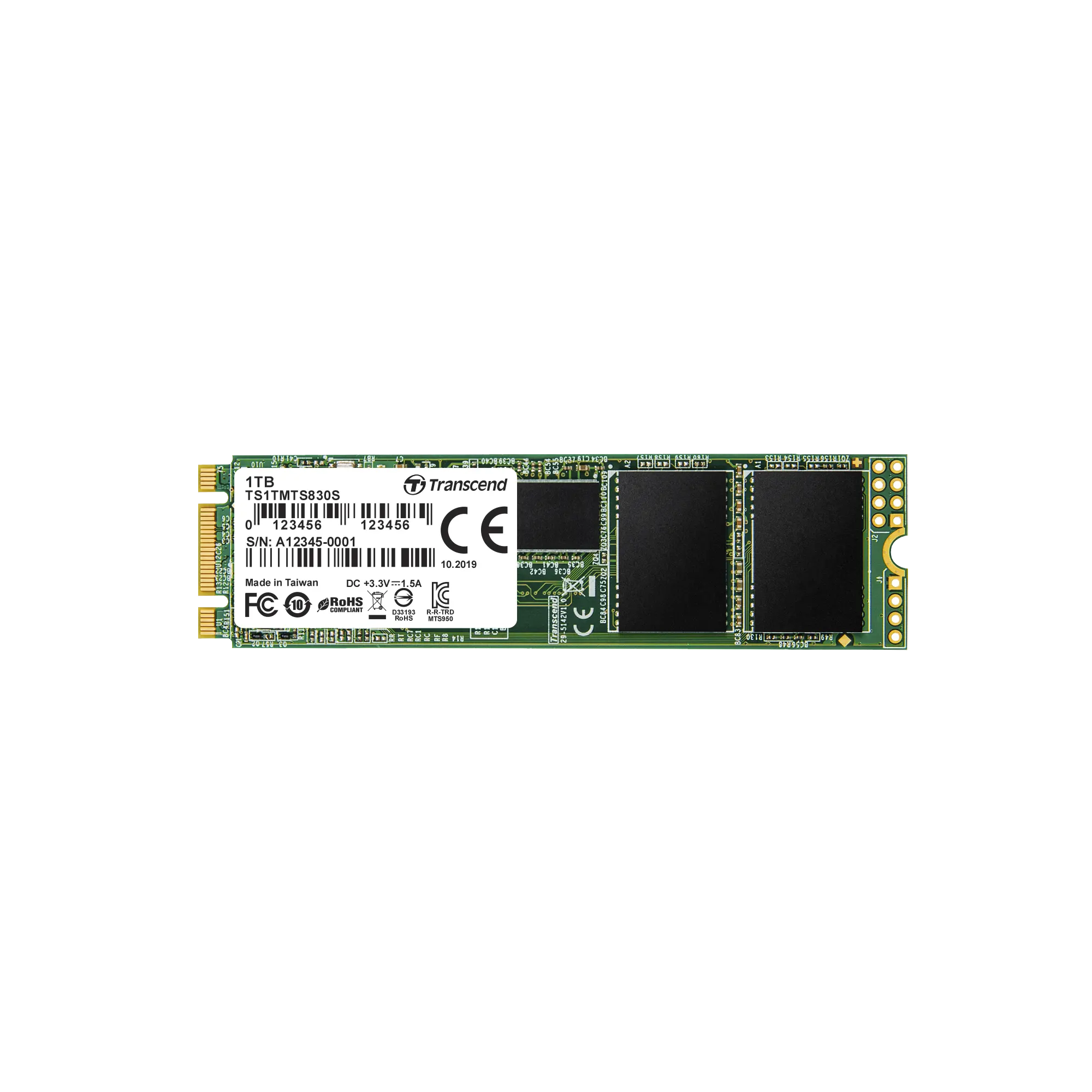 Transcend's ultra-compact SATA III 6Gb/s M.2 SSD 830S 1TB 3D NAND