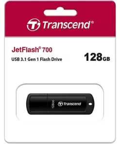 Transcend's JetFlash®700 USB 3.1 Gen 1 Type A connectors Flash Drive 128 GB Đen Black