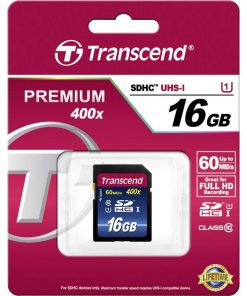 Thẻ nhớ SD card 16 GB Transcend's Premium 400x SDHC Class 10 UHS-I cards