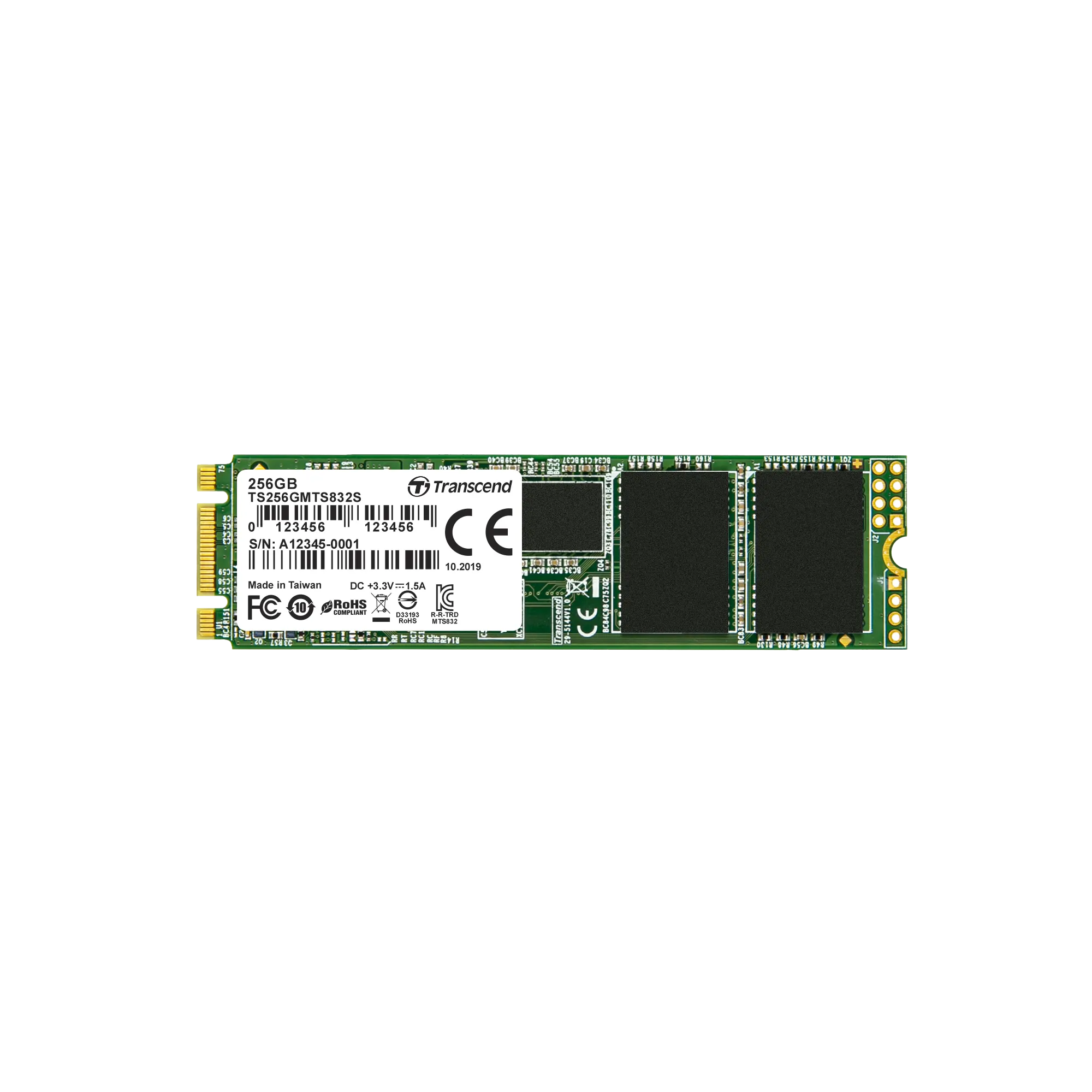 Transcend's SATA III 6Gb/s M.2 SSD 832S 256GB 3D NAND