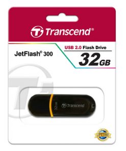 Transcend's JetFlash®300 USB 2.0 Type A connectors Flash Drive 32 GB Đen Black