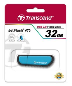 Transcend's JetFlash V70 Rugged USB Flash Drive 32 GB BLUE