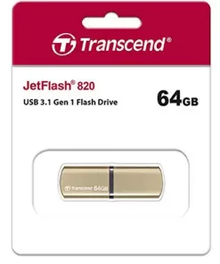 Transcend's JetFlash®820G USB 3.1 Gen 1 Vàng Gold Type A connectors flash drive 64 GB