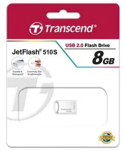 Transcend's JetFlash®510S USB 2.0 Type A connectors Flash Drive 8 GB Bạc Silver