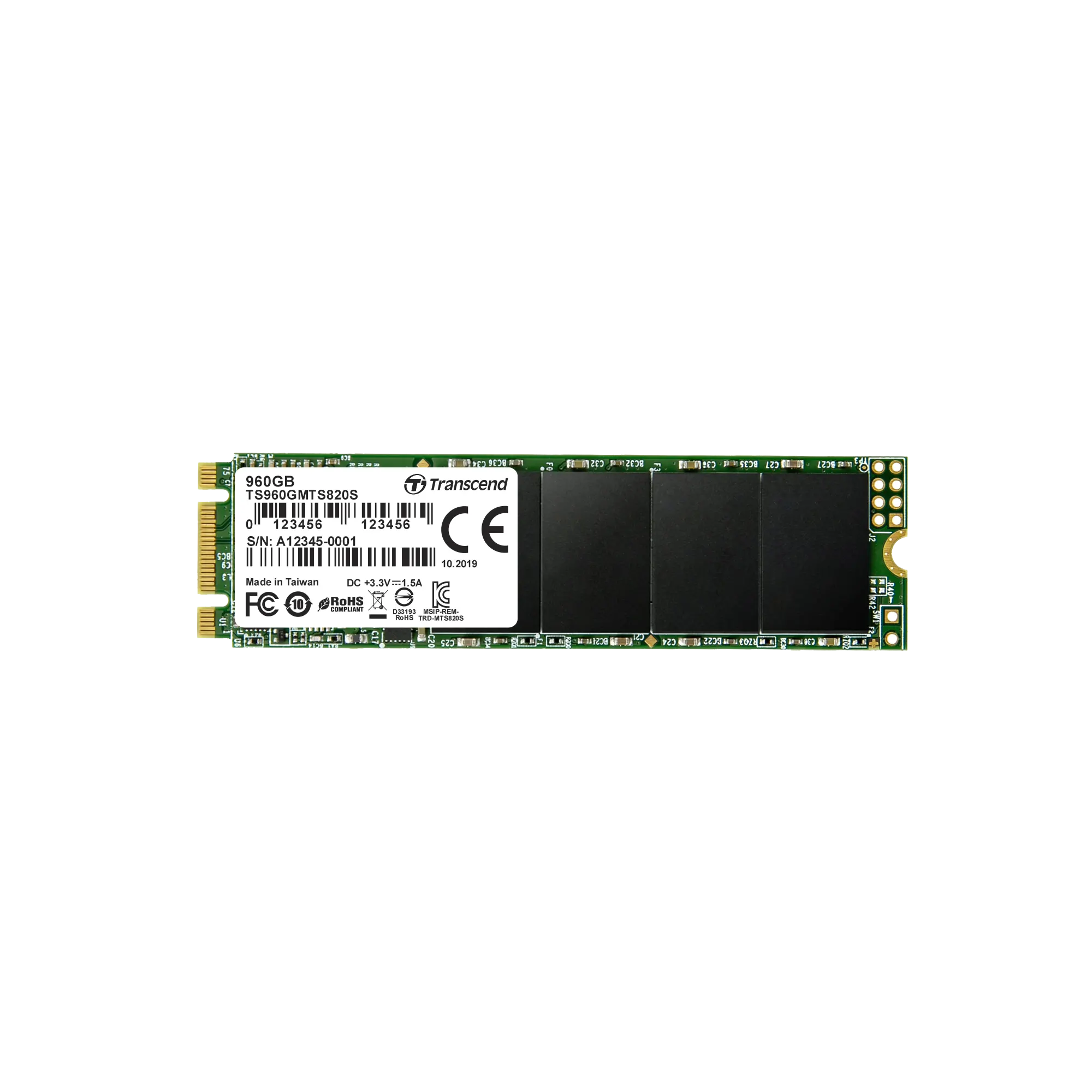 Transcend's ultra-compact SATA III 6Gb/s M.2 SSD 820S 960GB 3D NAND