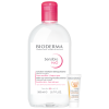 Bộ đôi chăm sóc da Bioderma tẩy trang Sensibio H2O Micellar 500ml & kem chống nắng Photoderm AKN Mat cho da dầu mụn 5ml
