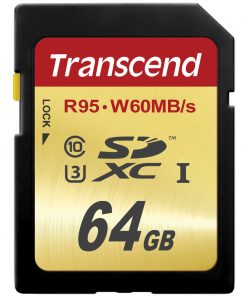 Thẻ nhớ SD card 64 GB Transcend SDXC UHS-I Speed Class 3 (U3) cards MLC Flash (R95, W60MB/s)