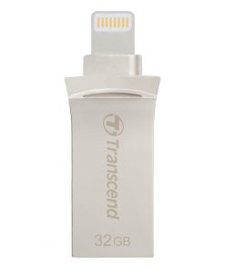 USB OTG 32 GB Mobile Storage for iOS Devices Transcend's JetDrive™ Go 500 Silver Lightning & USB 3.1 Gen 1 Type A connectors flash drive