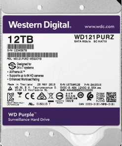 Ổ cứng đầu ghi Camera WD PURPLE 12TB 3.5'' - WD121PURZ