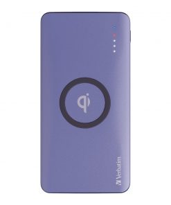 Sạc dự phòng không dây Verbatim Li-polymer Qi, QC & PD 10W 10.000mAh - Tím (65937)